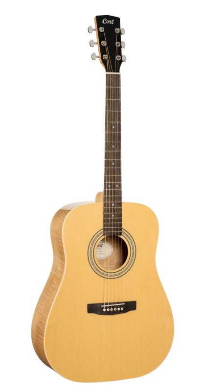Cort - Cort AD-FM Dread Flamed Maple Natural Gloss Acoustic Guitar #AD-FM-NAT