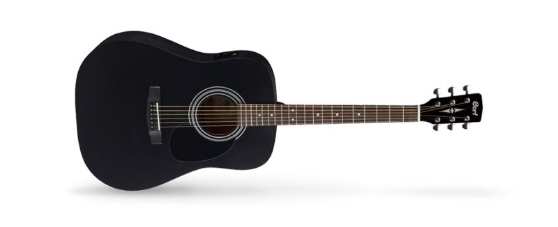 Cort - Standard Series Spruce Top Acoustic / Electric Guitar, Black Satin #AD810E-BKS