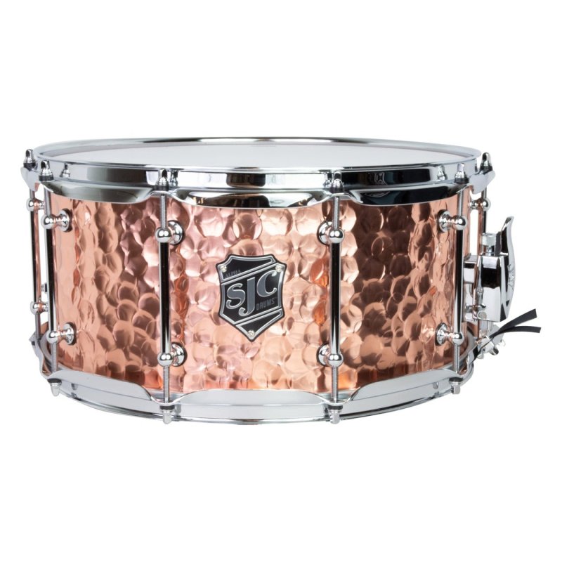 SJC Drums - 6.5" X 14" Alpha Steel Snare Drum, Polished Hammered Copper #ALPHA-COPPER