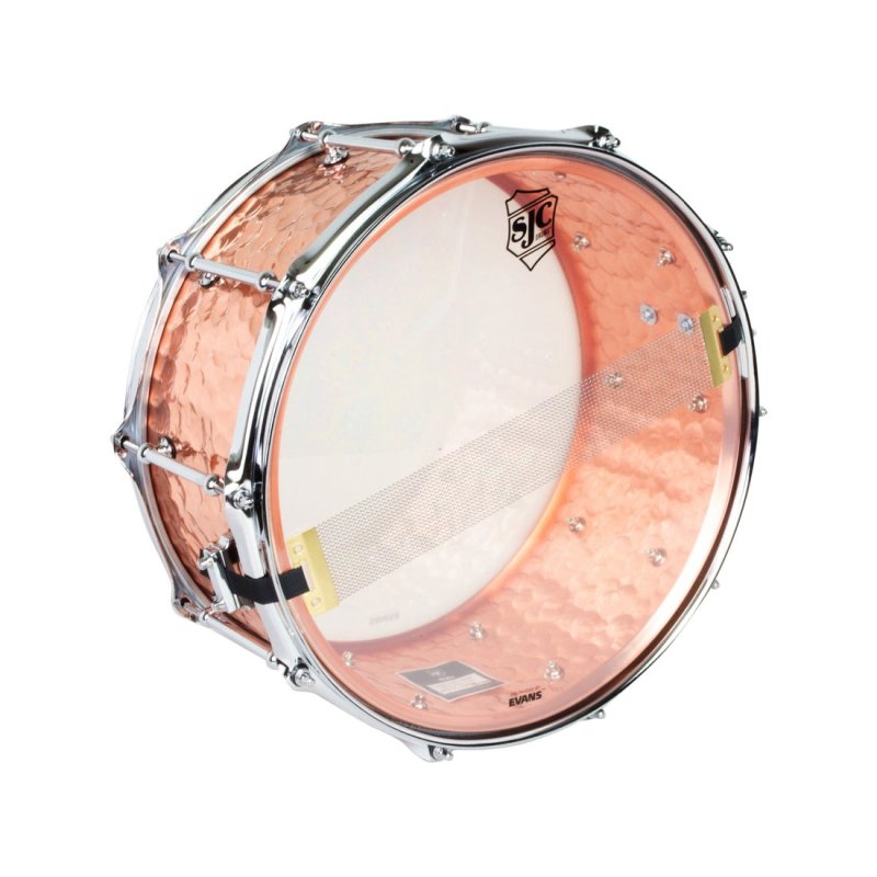 SJC Drums - 6.5" X 14" Alpha Steel Snare Drum, Polished Hammered Copper #ALPHA-COPPER