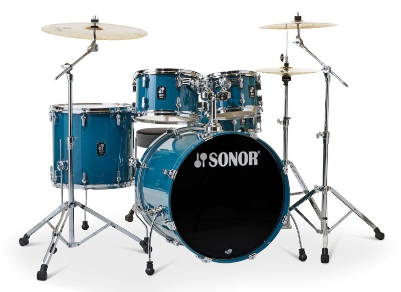 Sonor - AQ1 Stage 5-Piece Drum Set With 22" Bass Drum & Hardware, Caribbean Blue #AQ1-STAGE-SET-CB