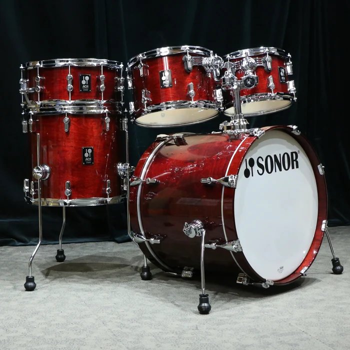 Sonor - Special Edition AQ1 Studio Set WM Birch, Transparent Cherry Red #AQ1-STUDIO-SET-TCR-SE