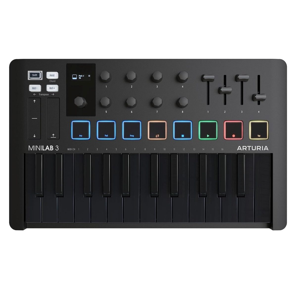 Arturia - MiniLab 3 Deep Black Universal MIDI Controller