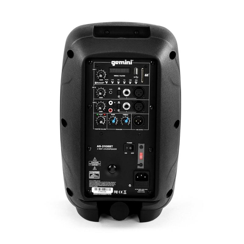 Gemini - 500 Watt Active 8” Bluetooth Loudspeaker #AS-2108BT