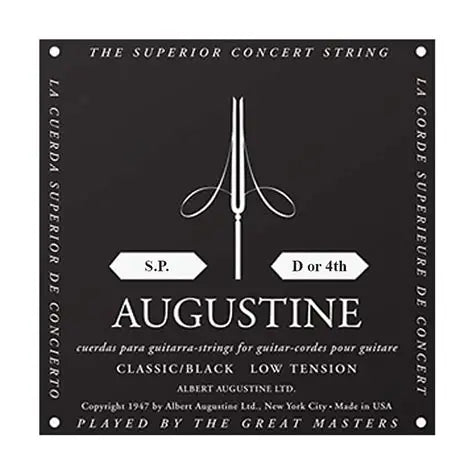 Albert Augustine - Black Classic Nylon D-4 12-Pack #BK4D-12PK