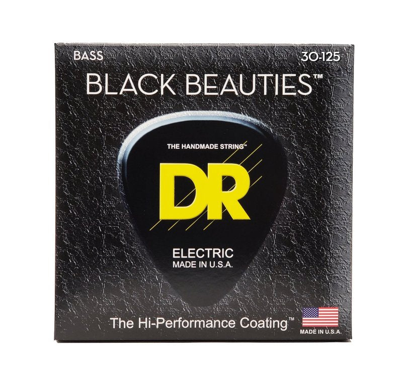 DR - Black Beauties Coated 6-String Bass Strings, Medium (30-125) #BKB6-30