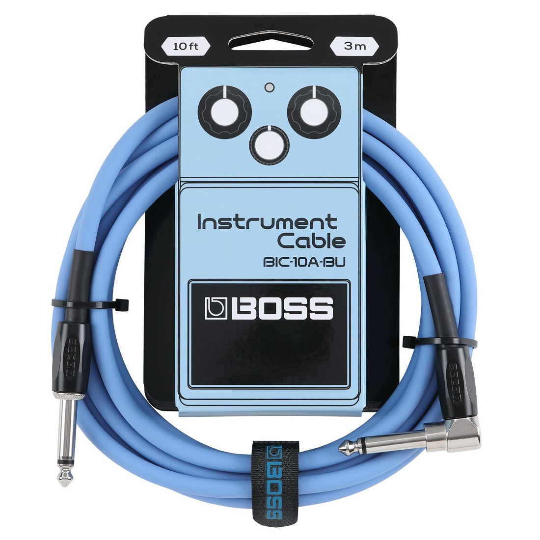Boss - 10' Blue Right-Angle Instrument Cable #BIC-10A-BU