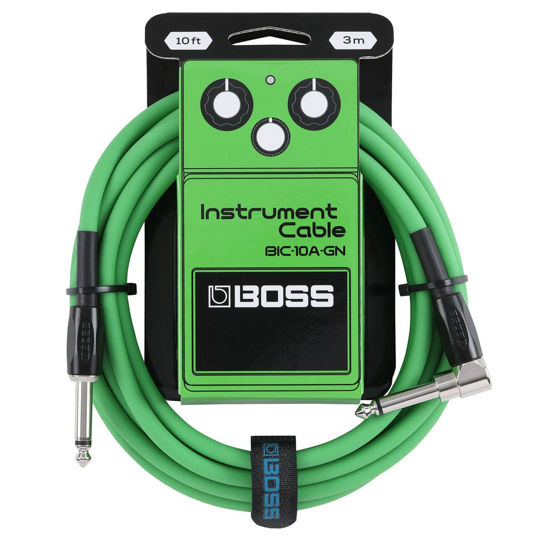 Boss - 10' Green Right-Angle Instrument Cable #BIC-10A-GN