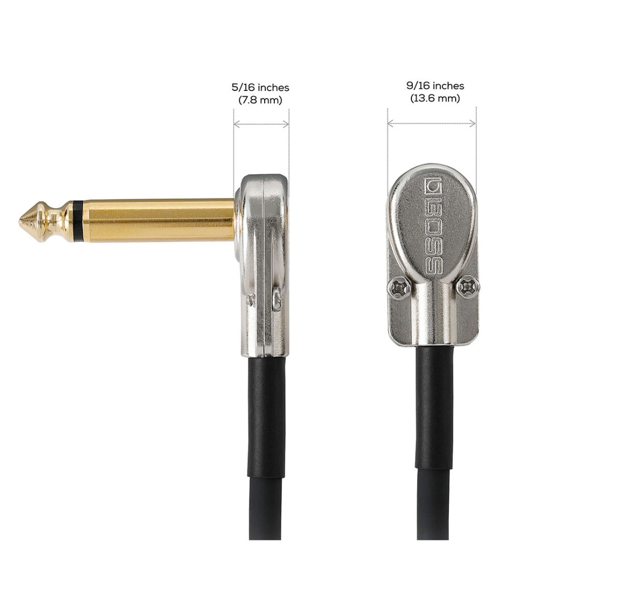 Boss BPC43 - Patch Cable plugs with dimensions