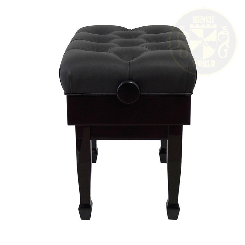 Benchworld - FANTASIA 1G PE Premium Vinyl Adjustable Piano Bench in Polished Ebony