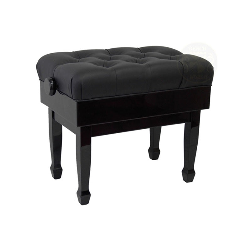 Benchworld - FANTASIA 1G PE Premium Vinyl Adjustable Piano Bench in Polished Ebony