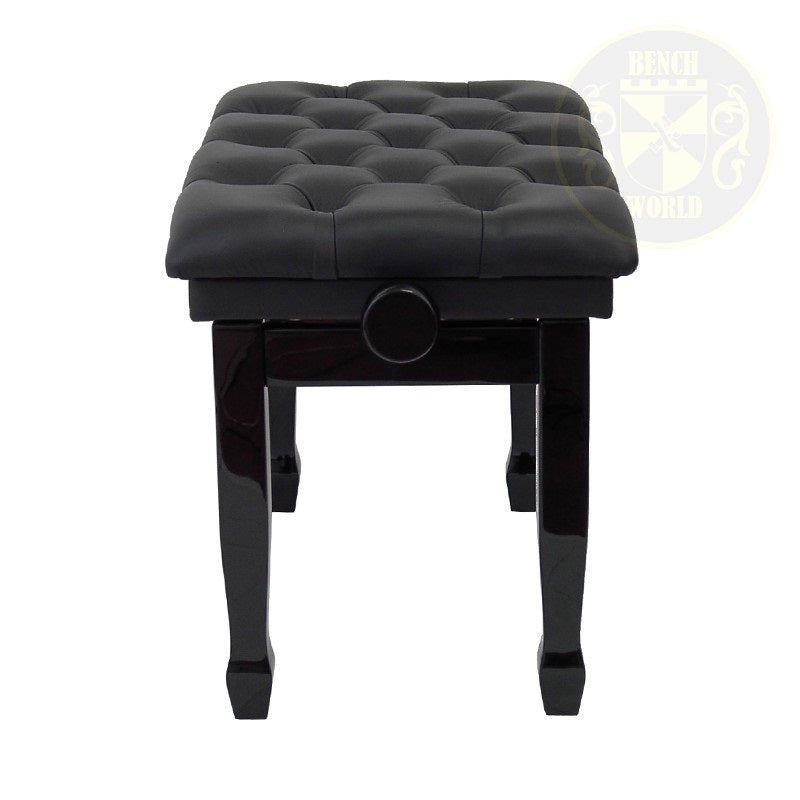 Benchworld - QUATTRO 1G PE LEATHER Adjustable Piano Bench in Polished Ebony