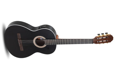 Manuel Rodriguez - Caballero Principio 4/4 Solid Spruce Acoustic / Electric Guitar, Black #CA-PM-BE
