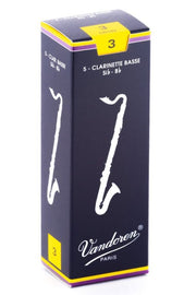 Vandoren - Bass Clarinet Traditional Reeds Strength 3; Box of 5 #CR123