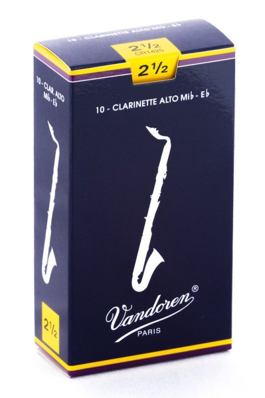 Vandoren - Alto Clarinet Traditional Reeds Strength 2.5; Box of 10 #CR1425
