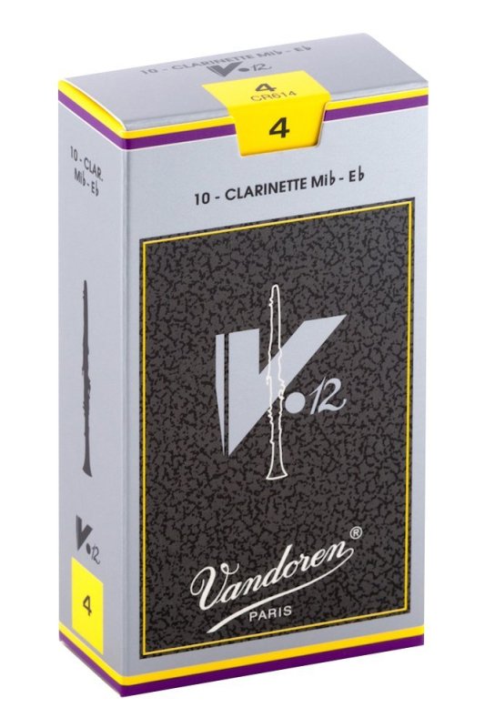 Vandoren - Eb Clarinet V.12 Reeds Strength 4; Box of 10 #CR614
