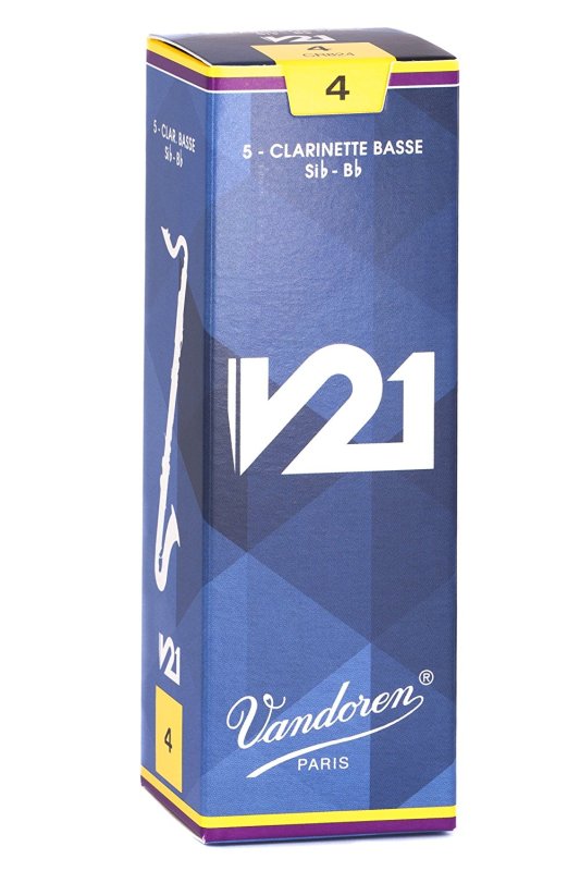 Vandoren - Bass Clarinet V21 Reeds Strength 4, Box of 5 #CR824
