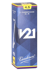Vandoren - Bass Clarinet V21 Reeds Strength 4.5, Box of 5 #CR8245