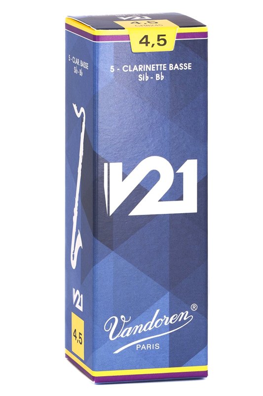 Vandoren - Bass Clarinet V21 Reeds Strength 4.5, Box of 5 #CR8245
