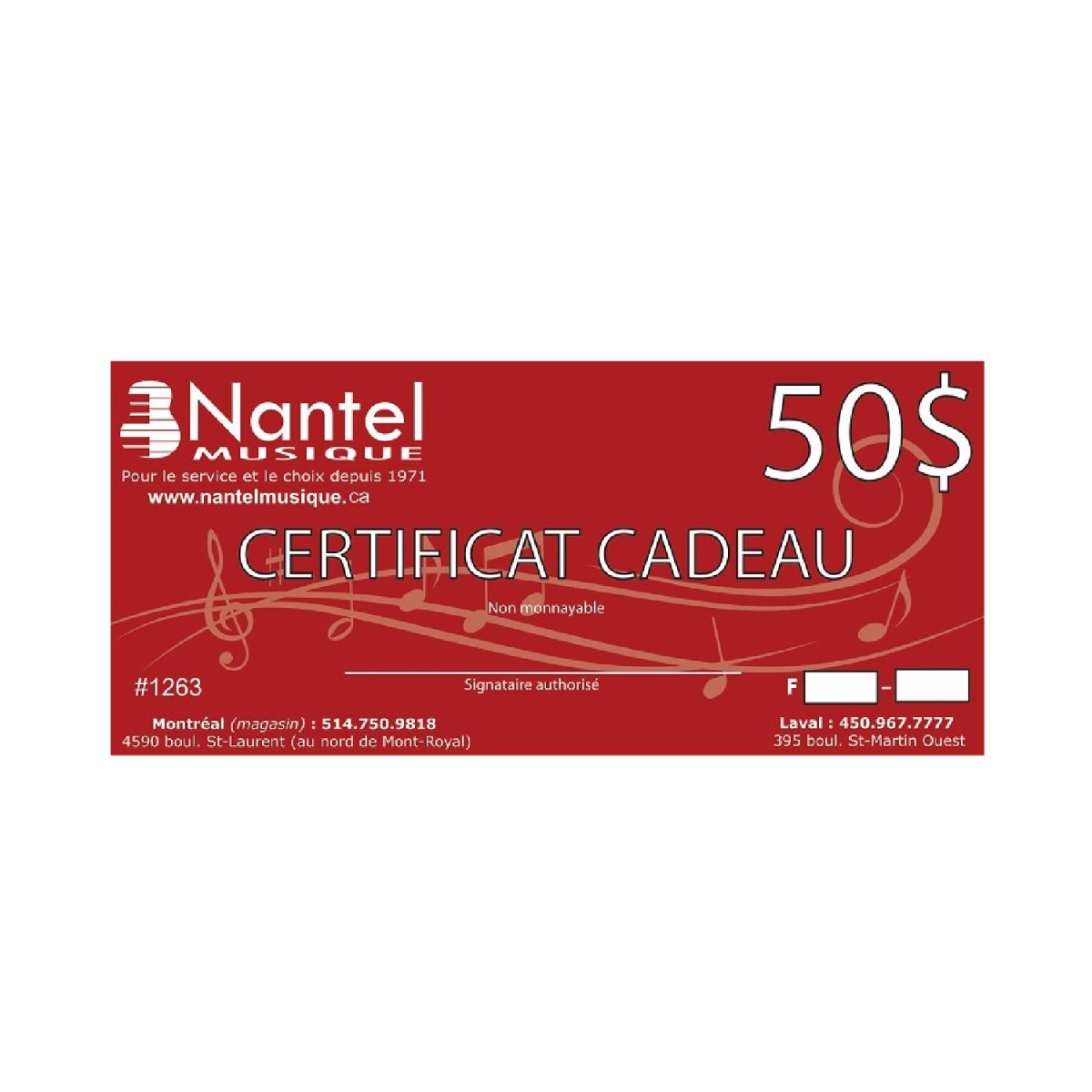 50$ Gift Certificate