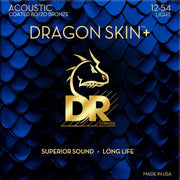 DR - DRAGON SKIN+ Coated 80/20 Bronze Acoustic Guitar Strings, Light (12-54) #DA8-12