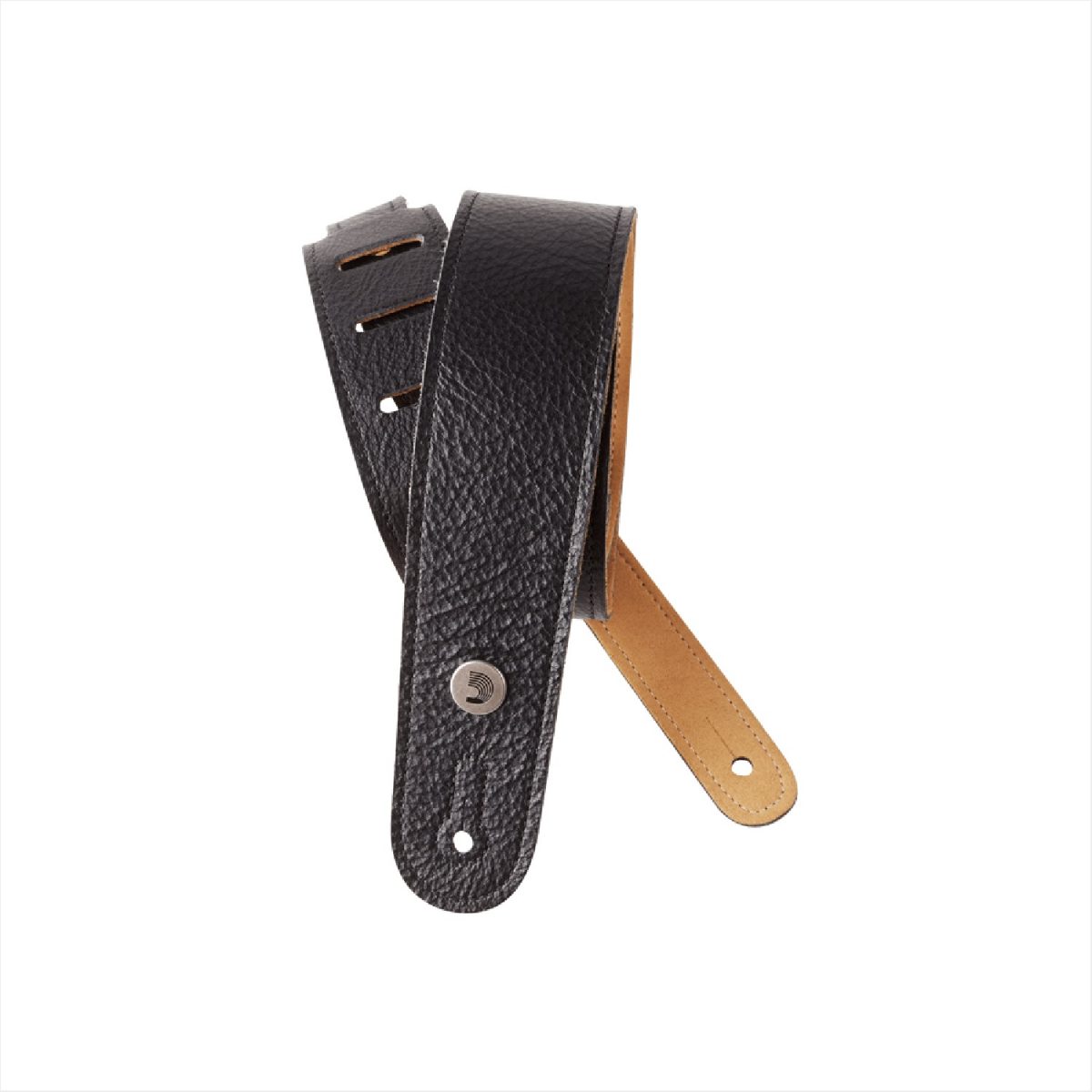 D'Addario - Slim Garment Leather Guitar Strap - Black - 20GL00