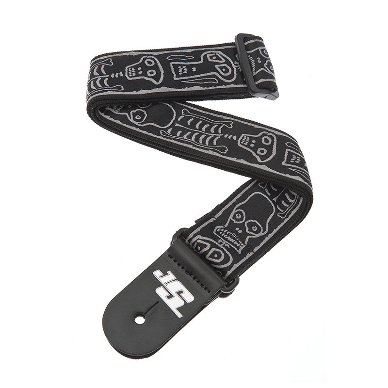 D'Addario - Joe Satriani Woven Guitar Strap - Skull N Bones #50JS01