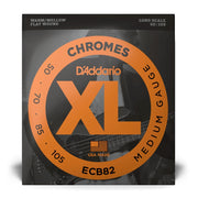 D'Addario - 50-105 Long Scale Bass Flat Wound Chromes - Medium ECB82