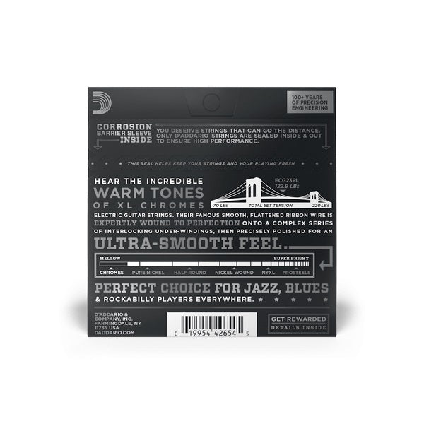 D'Addario - 10-48 Plain Third Flatwound Chromes - Extra Light #ECG23PL — 2