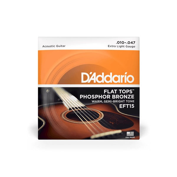 D’Addario – 10-47 Flat Tops Phosphor Bronze – Extra Light #EFT15
