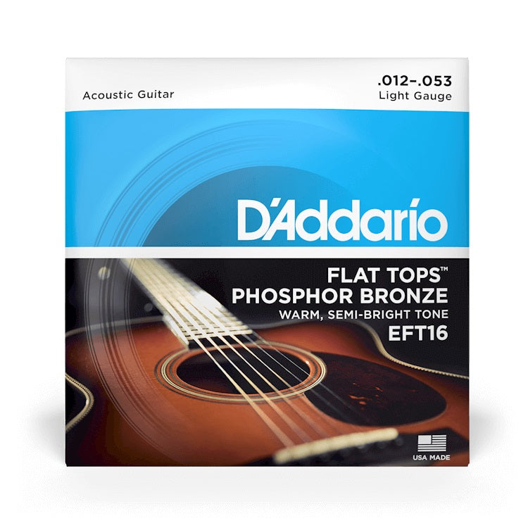 D’Addario – 12-53 Flat Tops Phosphor Bronze – Regular Light EFT16