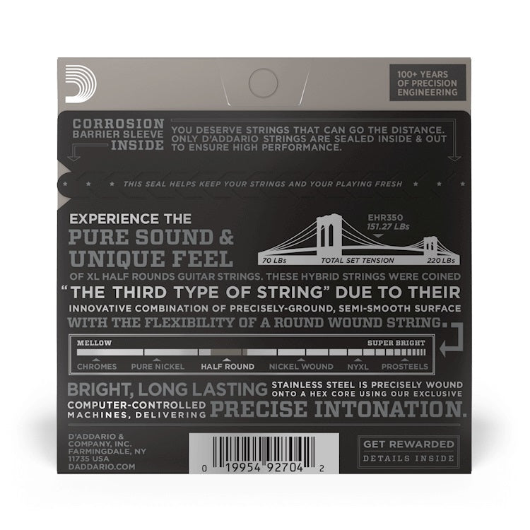 D’Addario – 12-52 Electric Half Rounds – Jazz Light EHR350