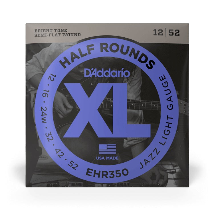 D’Addario – 12-52 Electric Half Rounds – Jazz Light EHR350