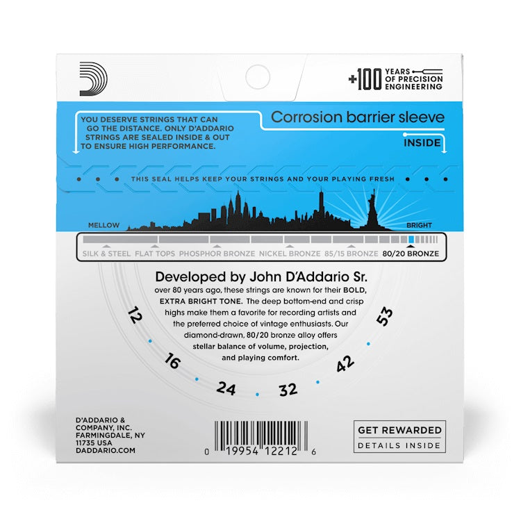 D'Addario - 12-53 80/20 Bronze - Regular Light EJ11
