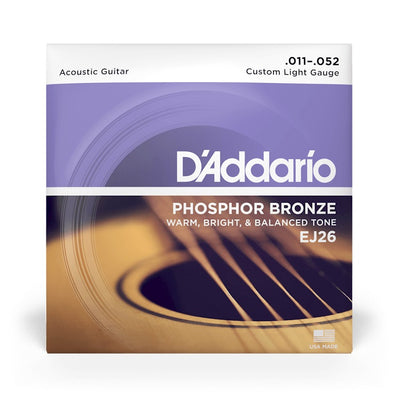 D'Addario - 11-52 Phosphor Bronze - Custom Light EJ26