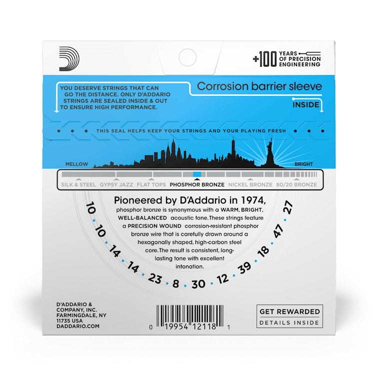 D'Addario - 12-String 10-47 Phosphor Bronze - Light EJ38