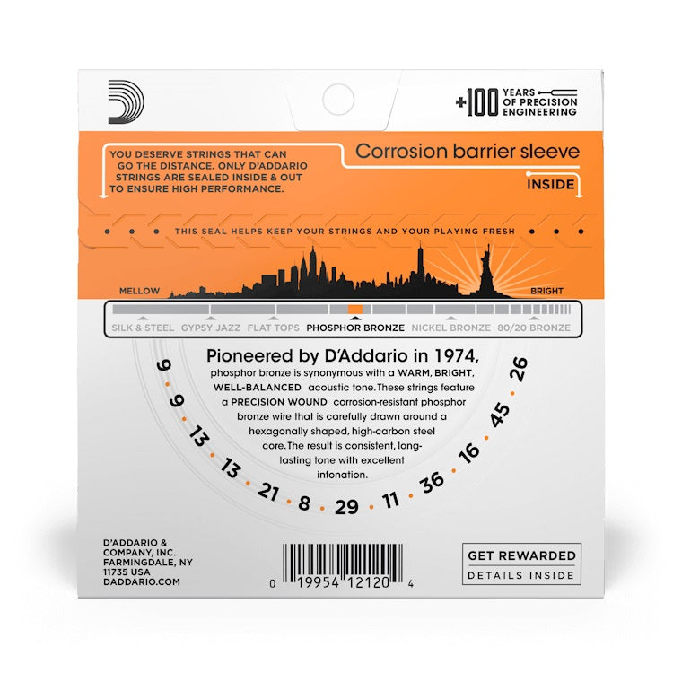 D'Addario - 12-String 09-45 Phosphor Bronze - Extra Light EJ41