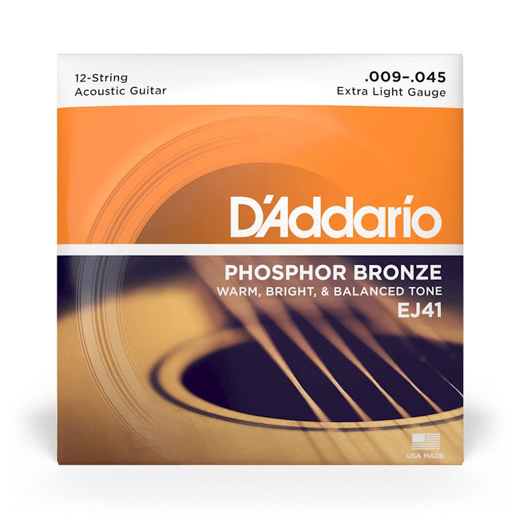 D'Addario - 12-String 09-45 Phosphor Bronze - Extra Light EJ41