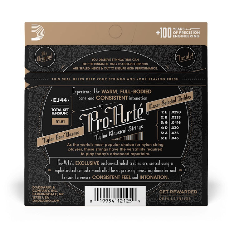 D’Addario – Extra-Hard Tension Nylon Core Classical Guitar Strings – EJ44