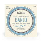 D'Addario - 5-String 09-20 Banjo Phosphor Bronze Ball End - Regular Light EJ69B
