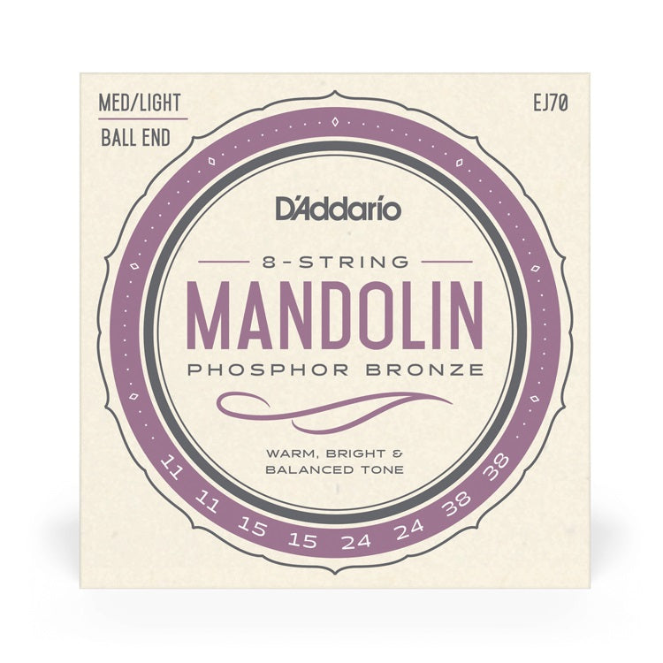 D'Addario - 11-38 Mandolin Phosphor Bronze Ball End - Medium/Light EJ70