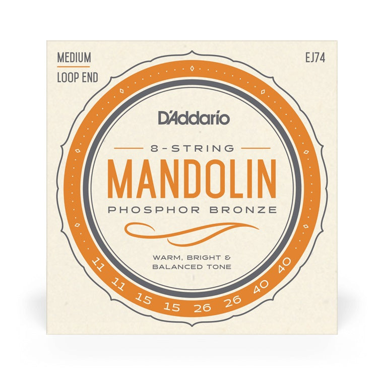 D'Addario - 11-40 Mandolin Phosphor Bronze Loop End - Medium EJ74