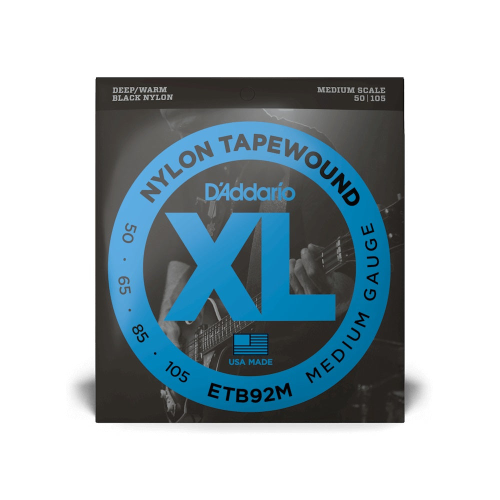 D'Addario - 50-105 Medium Scale Bass Black Nylon Tapewound - Medium ETB92M