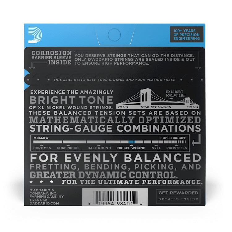 D'Addario - 10-46 Balanced Tension Electric Guitar Strings - Regular Light EXL110BT