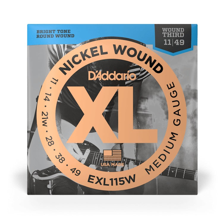 D'Addario - 11-49 Wound 3rd Electric Nickel Wound - Medium EXL115W