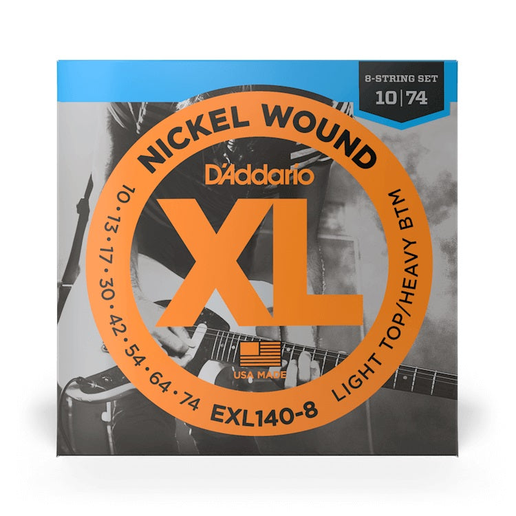 D'Addario - 8-String 10-74 Electric Nickel Wound - Light/Heavy EXL140-8