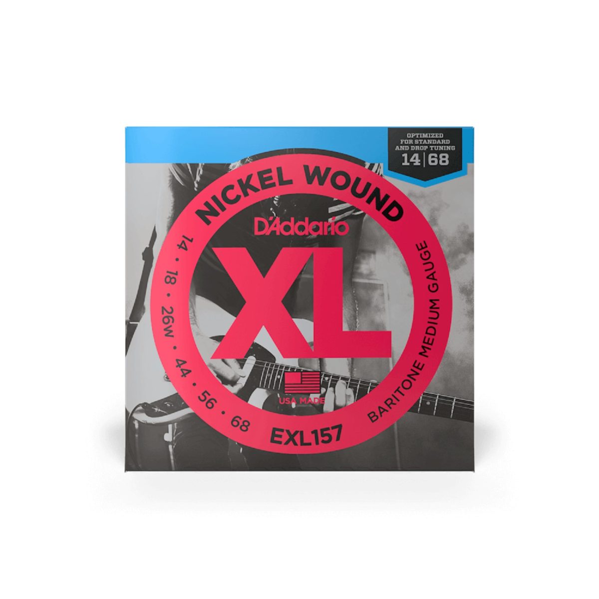 D'Addario - 14-68 Medium Baritone Electric Guitar Strings - EXL157