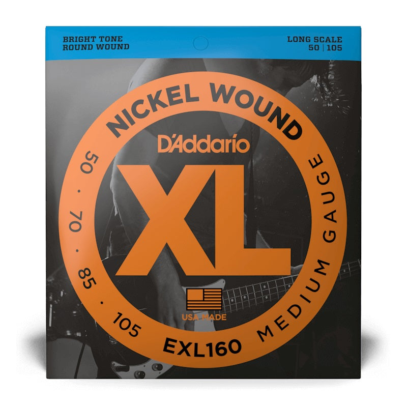 D'Addario - 50-105 Long Scale Bass Strings - Medium EXL160