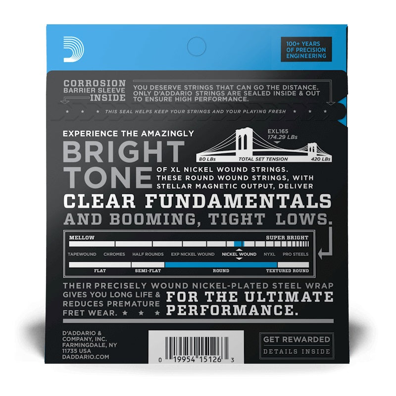 D'addario - 45-105 Long Scale Bass Strings - Light/Medium EXL165