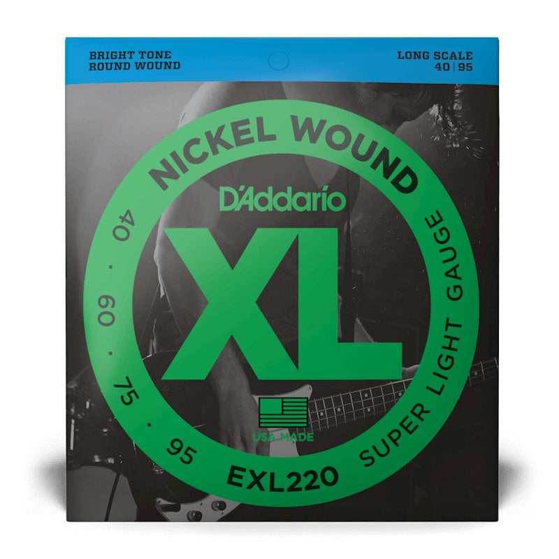 D’Addario – 40-95 Long Scale Bass Nickel Wound – Super Light EXL220